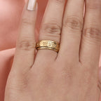14K Gold Overlay Sterling Silver Ring, Silver Wt. 5.20 Gms
