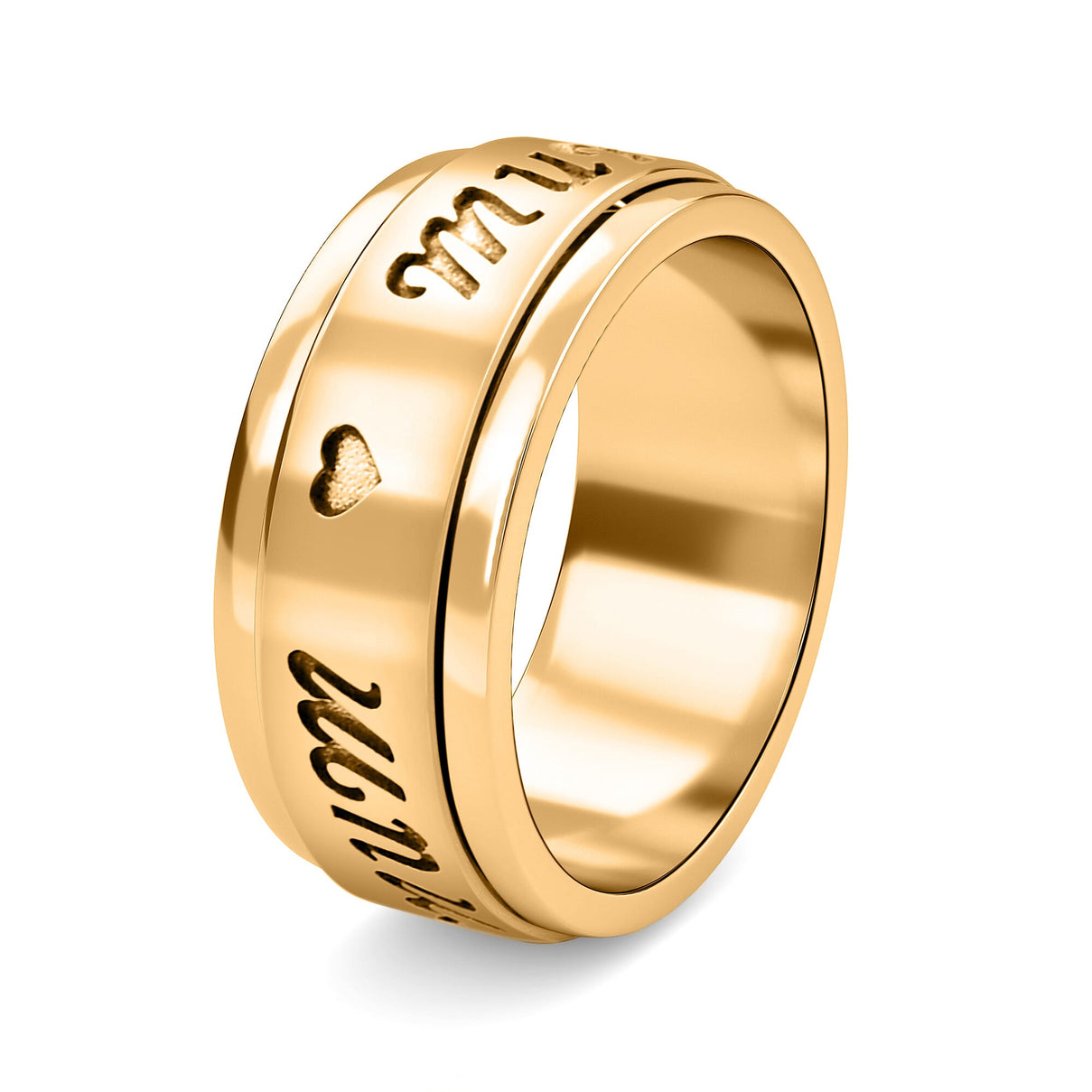 Mum Engraved Spinner Ring in Gold Plated Sterling Silver 7541986 7