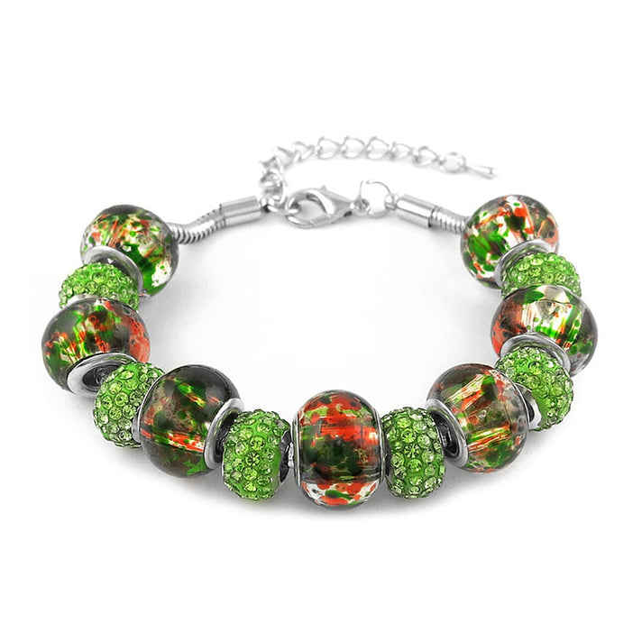 Murano Style Glass with Green Crystal Bracelet (Size - 7.5+2 Inch Ext) V32732840 1