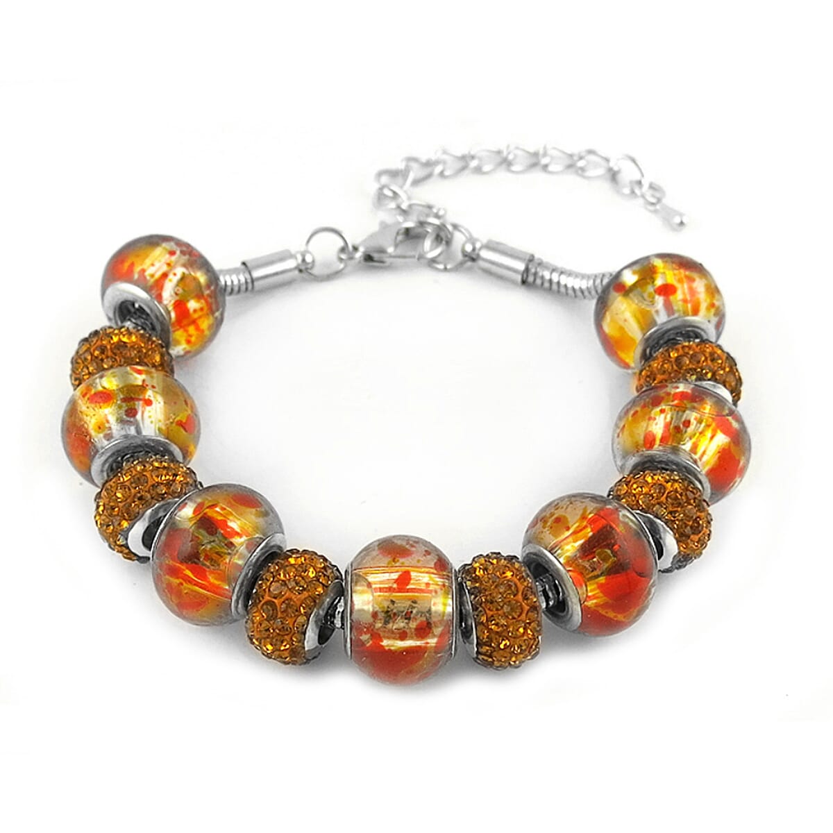 Murano Style Glass with Crystal Bracelet (Size - 8-2 Inch Ext) 8413864 0