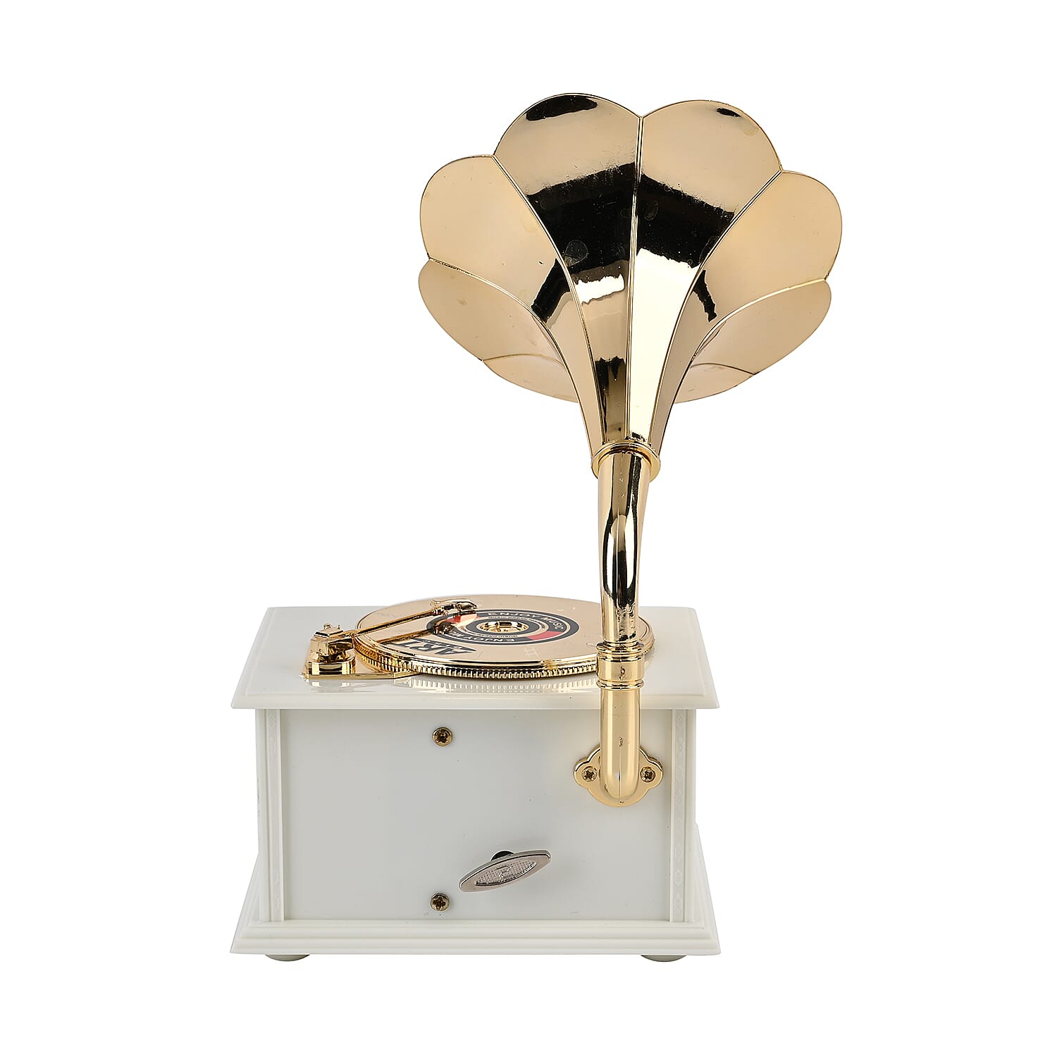 Phonograph Shape Mechanical Music Box (Size 22x12x12 cm) -White 7573514 4