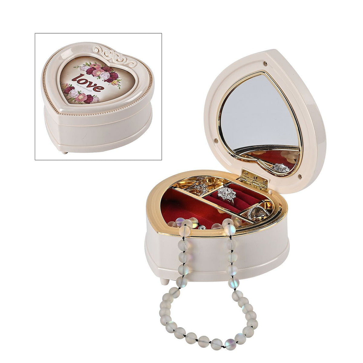 Heart Shape Musical Jewellery Box 7573418 0