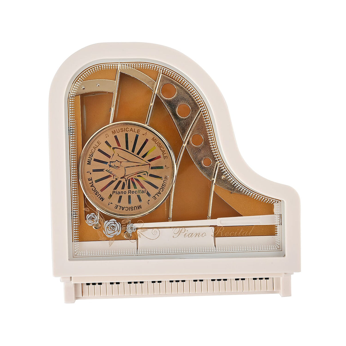 Piano Shape Music Box with a Ballerina (Size 15x15x7 cm) - White 7573509 5