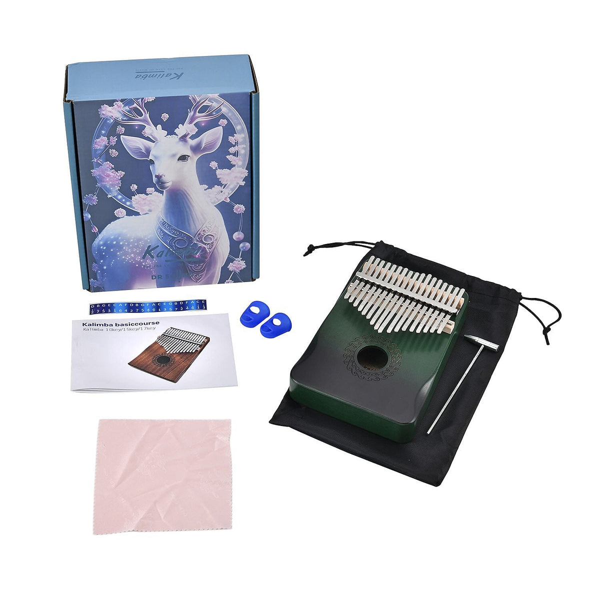 Kalimba- 17 Sound Thumb Piano (Size 17x12x3 cm) - Green 7698205 0