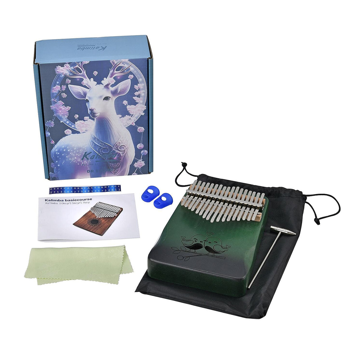 Kalimba- 17 Sound Thumb Piano (Size 17x12x3 cm) - Green 7698232 0