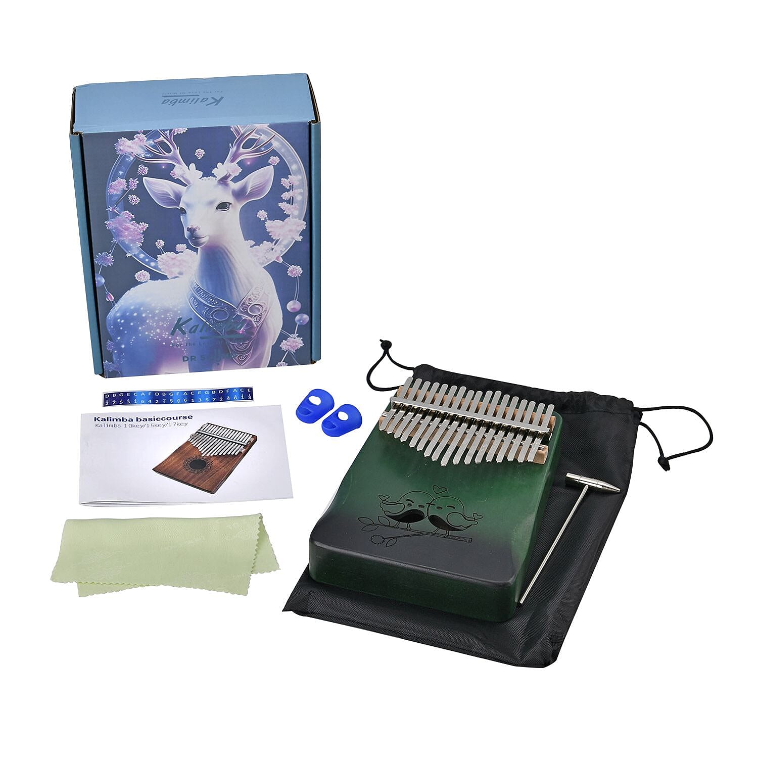 Kalimba- 17 Sound Thumb Piano (Size 17x12x3 cm) - Green 7698232 0
