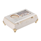 Oblong Shape Music Box with a Ballerina - White