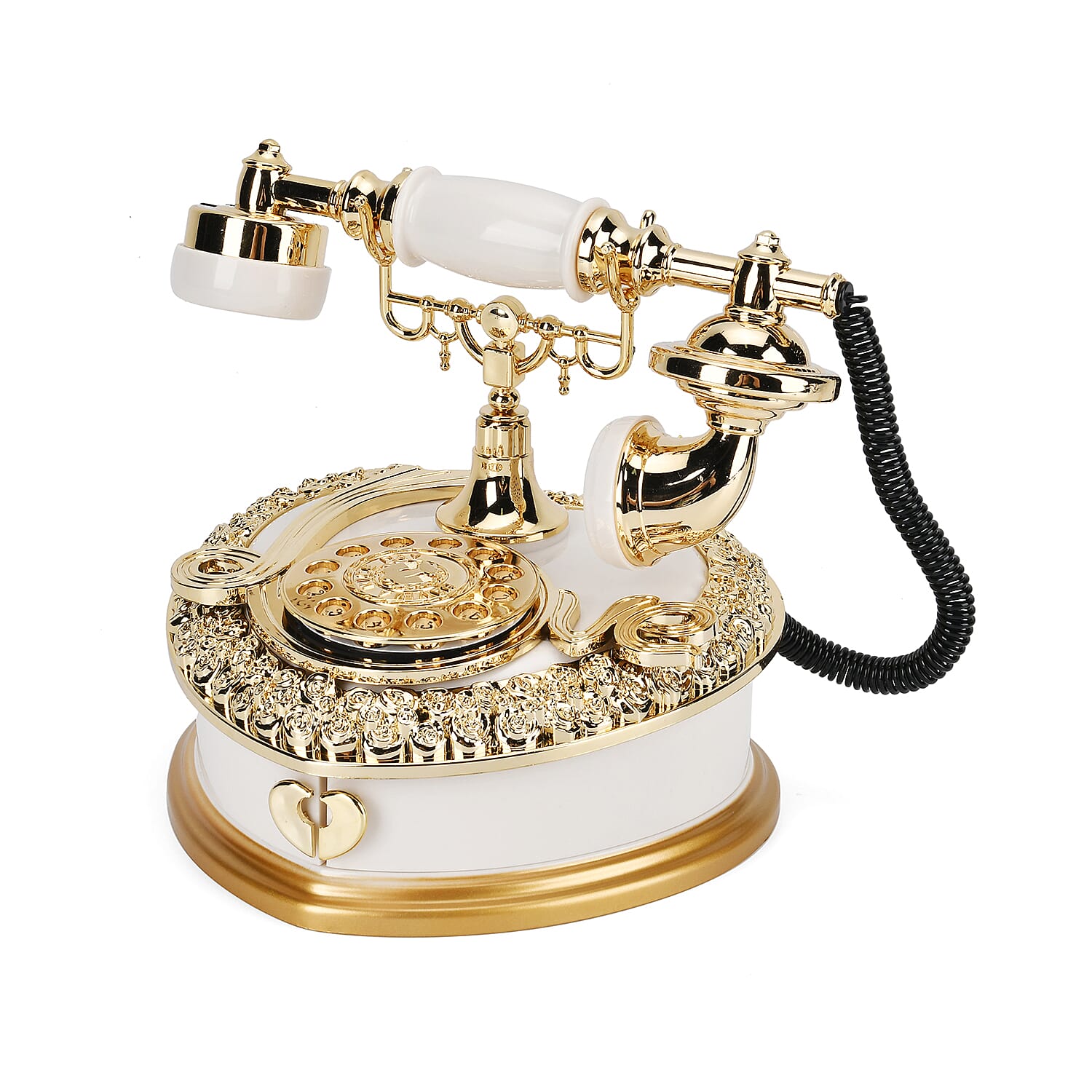 Vintage Style Heart Shaped Telephone Music Box with Drawers 7812655 0