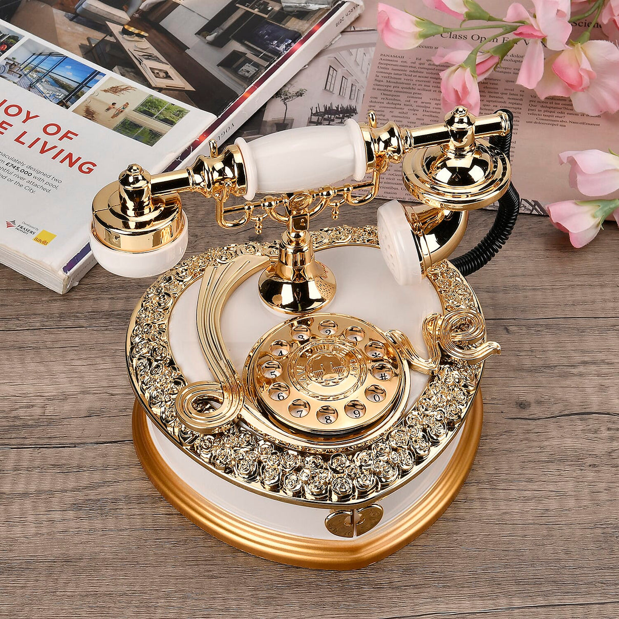 Vintage Style Heart Shaped Telephone Music Box with Drawers 7812655 2