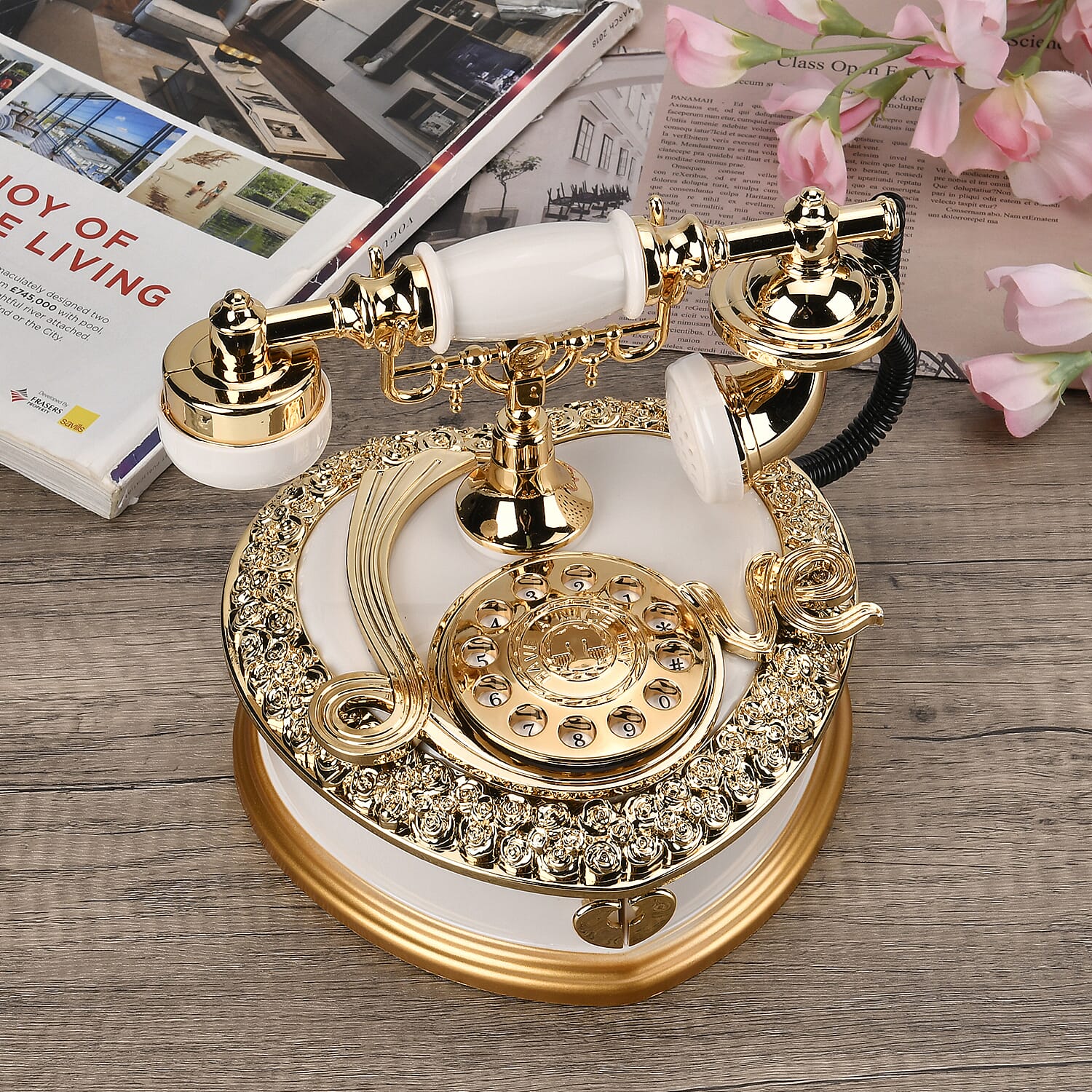 Vintage Style Heart Shaped Telephone Music Box with Drawers 7812655 2