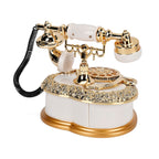 Antique Phone Music Box with Jewellery Box (Size 20x18x16 cm) - White