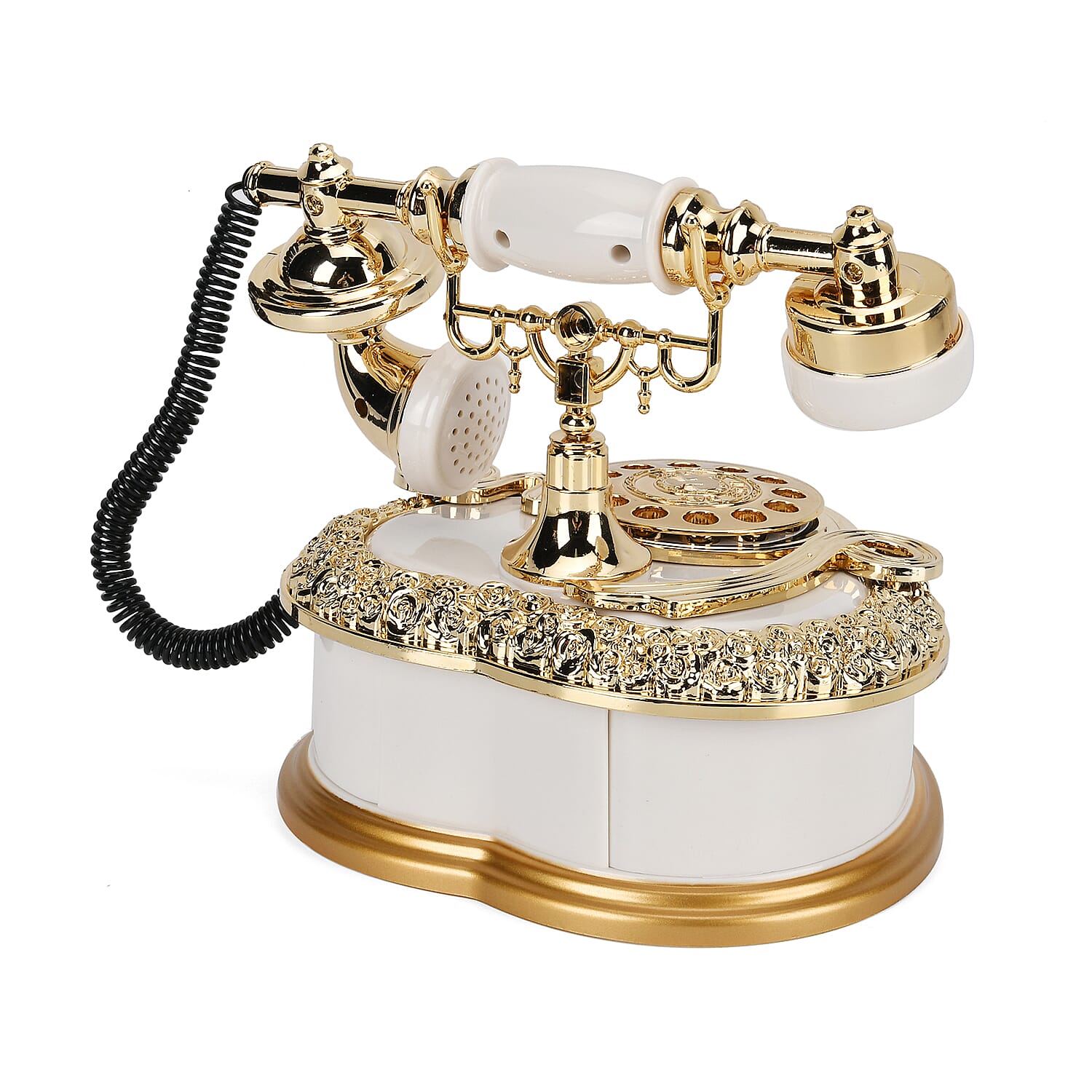 Vintage Style Heart Shaped Telephone Music Box with Drawers 7812655 3