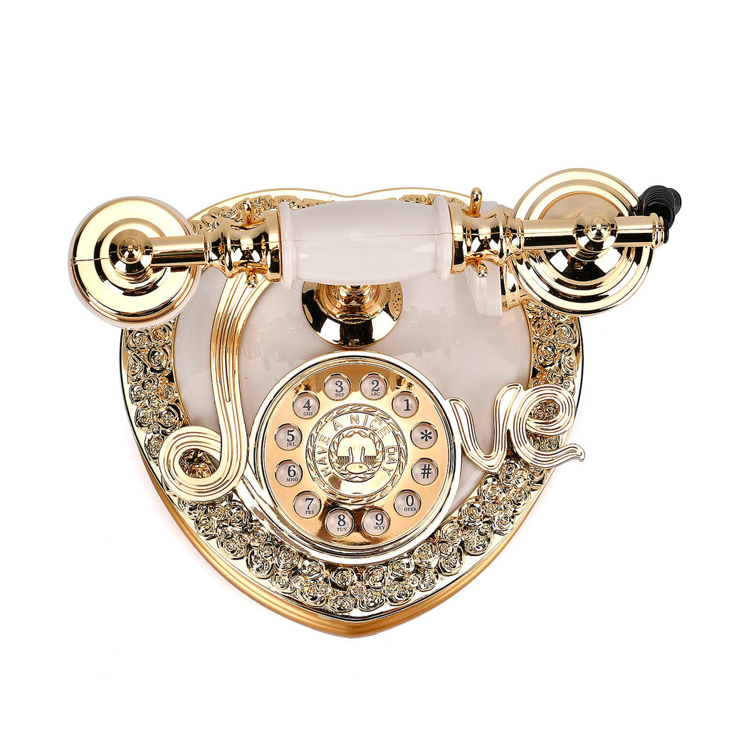 Antique Phone Music Box with Jewellery Box (Size 20x18x16 cm) - White