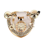 Antique Phone Music Box with Jewellery Box (Size 20x18x16 cm) - White