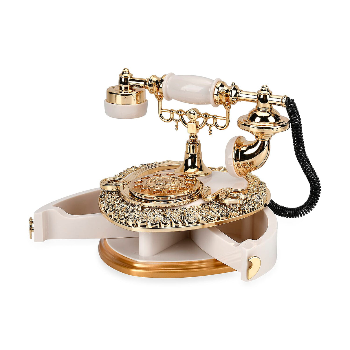 Vintage Style Heart Shaped Telephone Music Box with Drawers 7812655 5