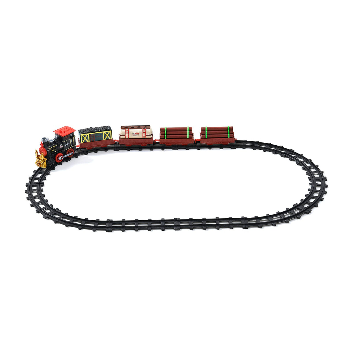 Musical Train with Lights, Simulated Steam Locomotive &amp; Easy Snap on Tracks 7621599 0