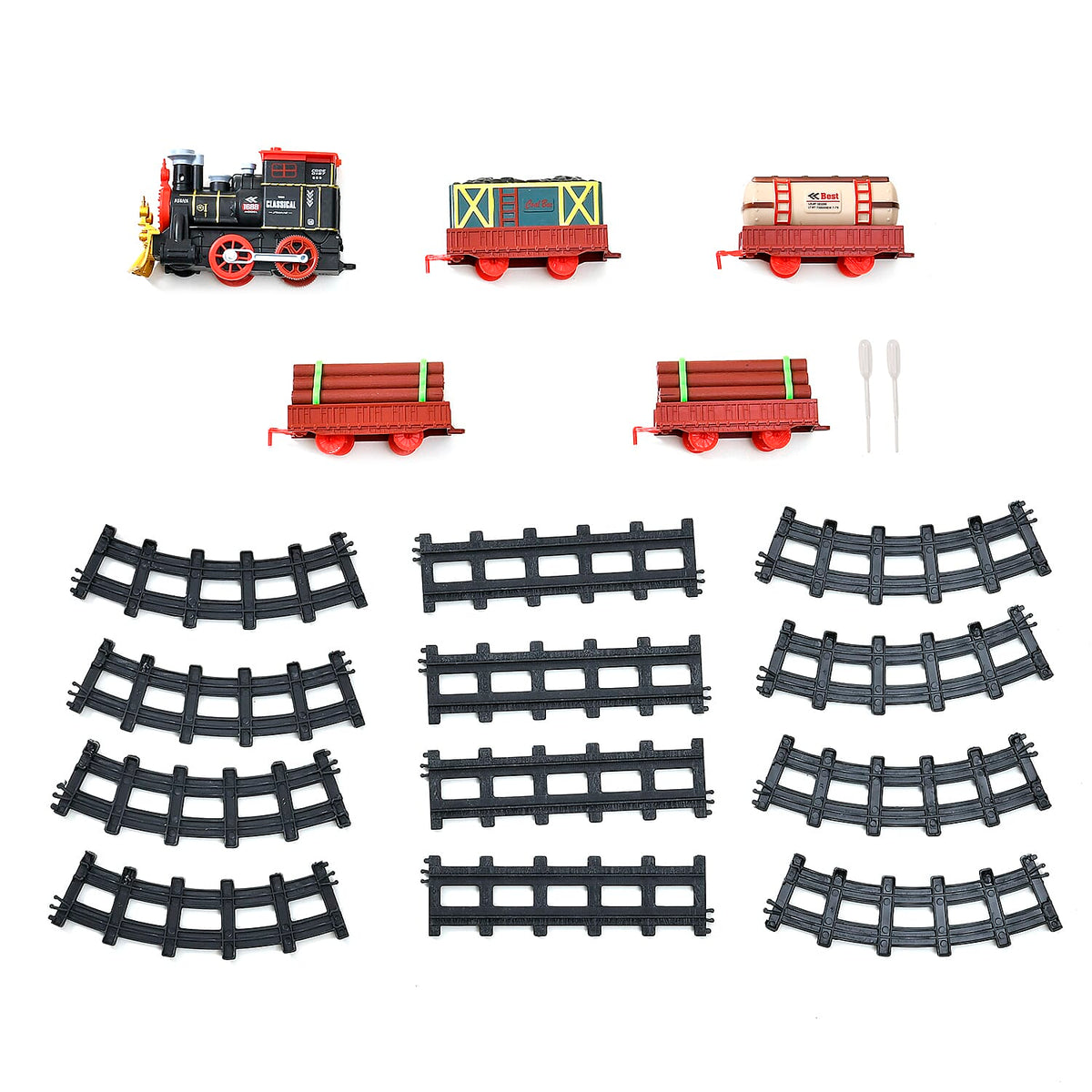 Musical Train with Lights, Simulated Steam Locomotive &amp; Easy Snap on Tracks 7621599 1