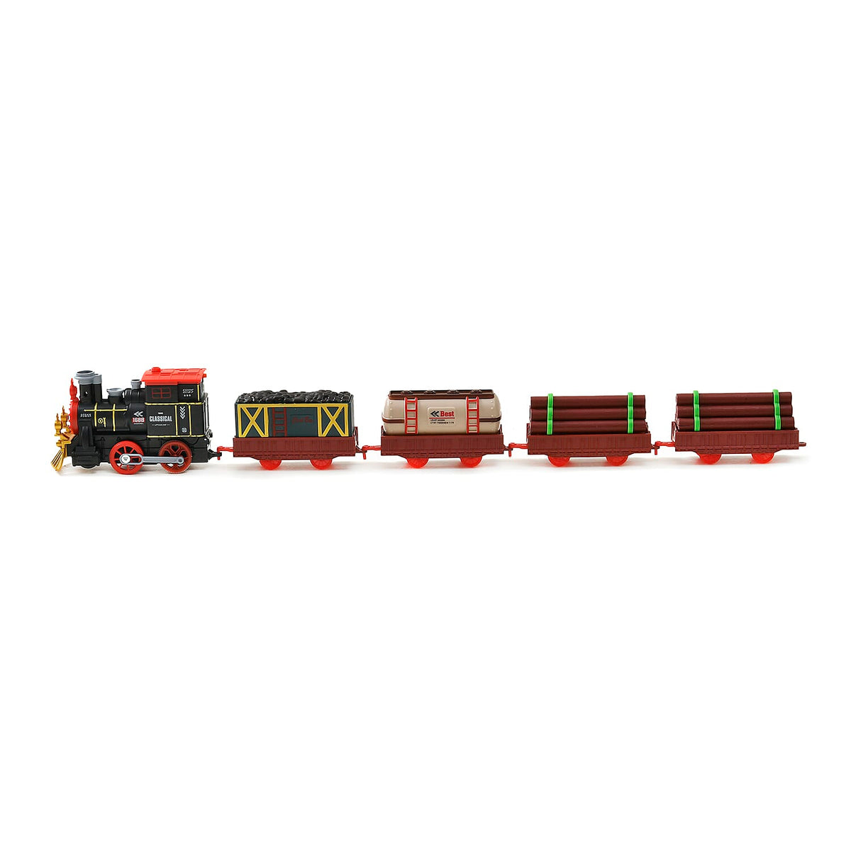 Musical Train with Lights, Simulated Steam Locomotive &amp; Easy Snap on Tracks 7621599 2