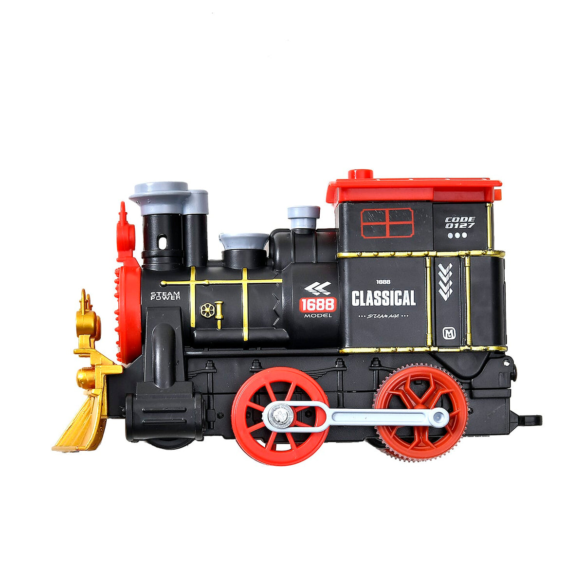Musical Train with Lights, Simulated Steam Locomotive &amp; Easy Snap on Tracks 7621599 3