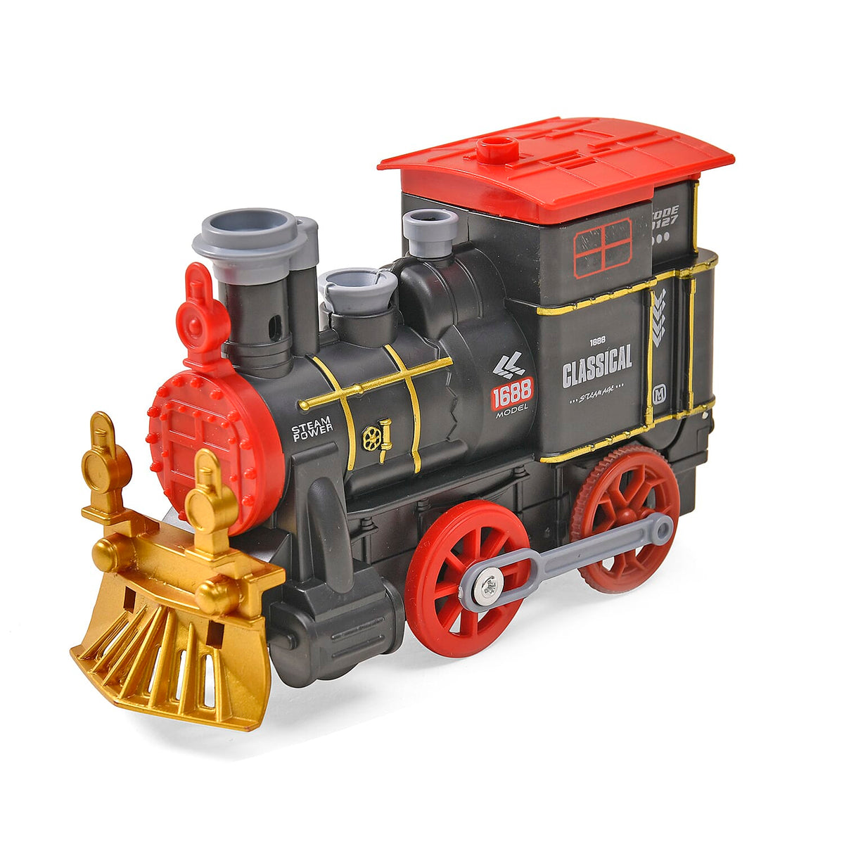 Musical Train with Lights, Simulated Steam Locomotive &amp; Easy Snap on Tracks 7621599 4