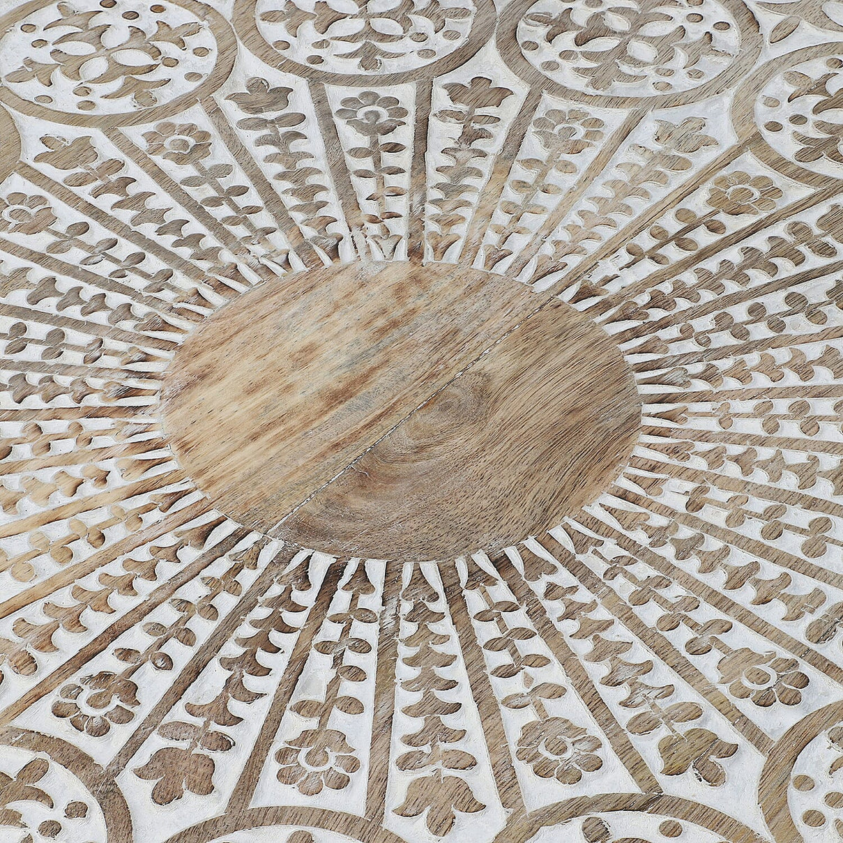 Handmade - Hand Carved Mango Wood Rotating Tray (Dia 40, Weight 7.09lbs) 3519049 6