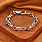 Royal Bali Collection - Sterling Silver Handmade Classic Link Bracelet (Size - 7.5),  Silver Wt. 28 Gms