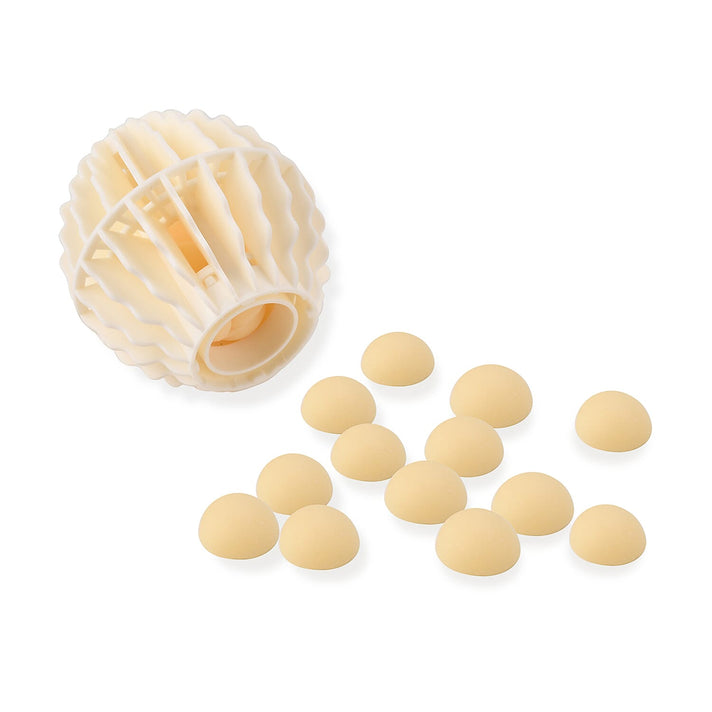 NEW Freesia Scented White Dryer Balls with Beige Beads | Reusable Fragrance Laundry System for 30 Uses 8191712 1