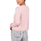 Nova of London 2 Piece Set - Jersey Stitch Crew Neck Vest & Cardigan in Pink (Size Large)