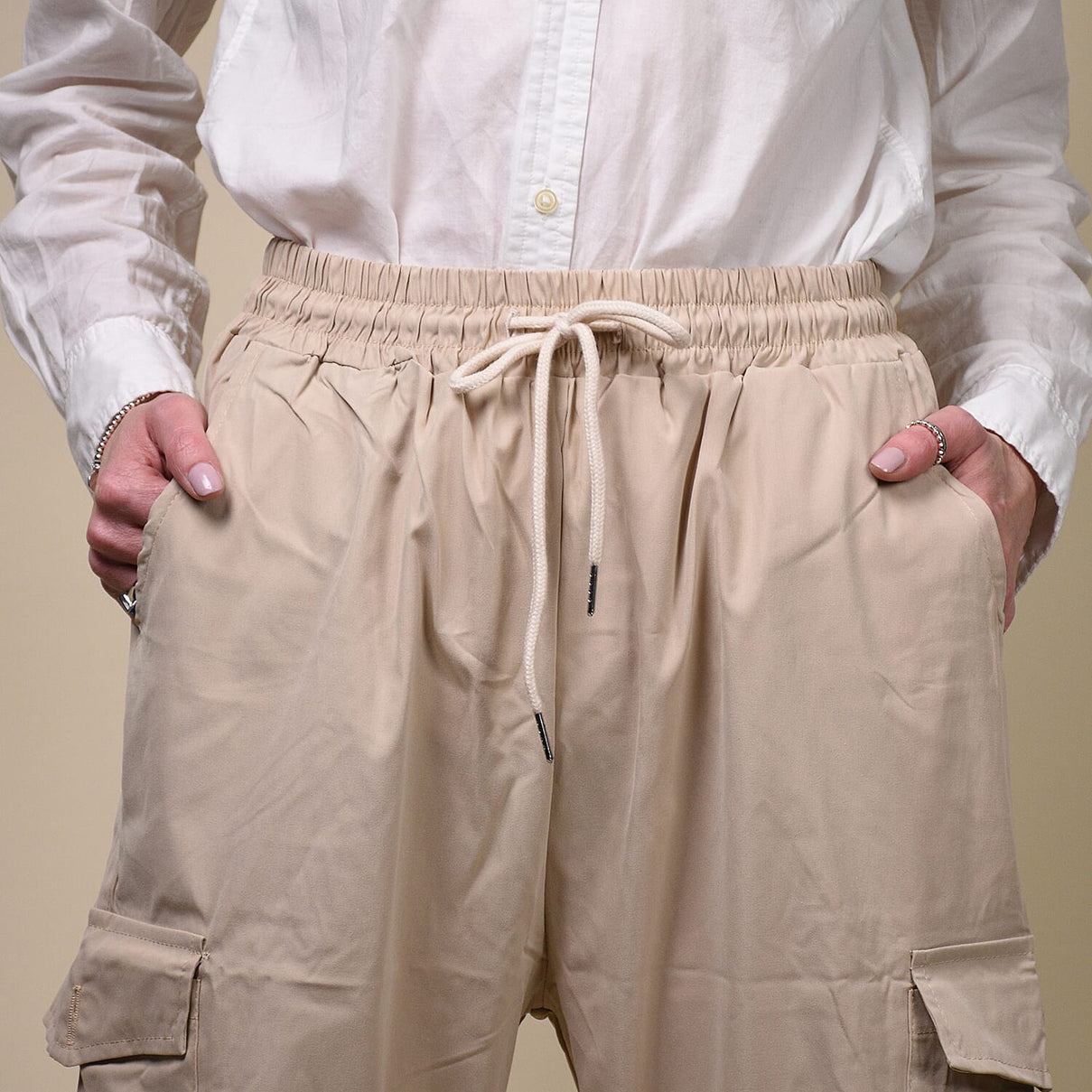 NOVA OF LONDON Cargo WOmen's Cuffed Jogger - Stone 6262427 3