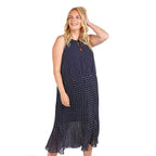 Polka Dot Midi Dress (Size - 20) -Navy - White