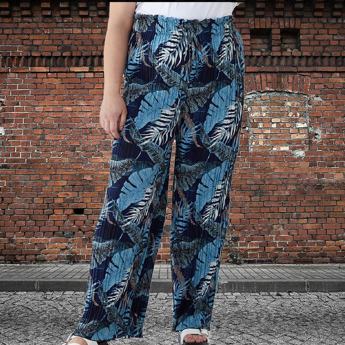 NOVA OF LONDON Curve Tropical Pattern Elastic Waist Culotte (Size 18-22) - Blue 8931792 2