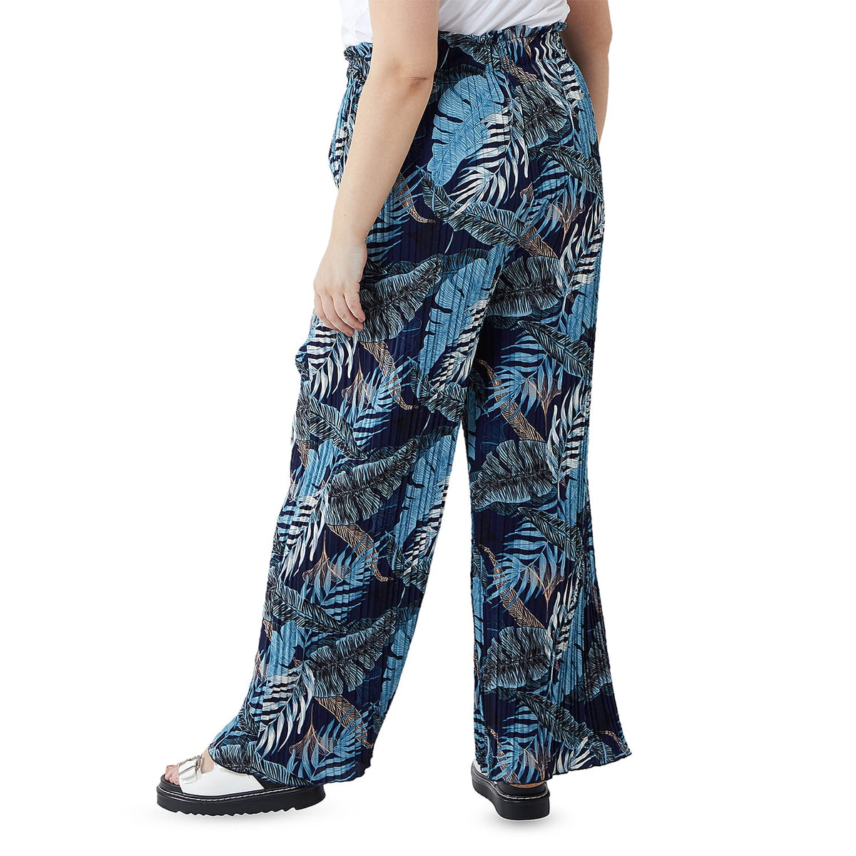 NOVA OF LONDON Curve Tropical Pattern Elastic Waist Culotte (Size 18-22) - Blue 8931792 3