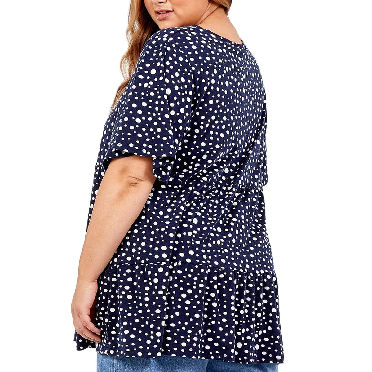 NOVA OF LONDON Polka Dot Print Smock Women's Top - Navy 6094980 1