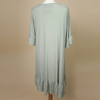 Nova of London High Low Tiered Hem Oversized Top (Size-M-L, Length - 95Cm) - Sage