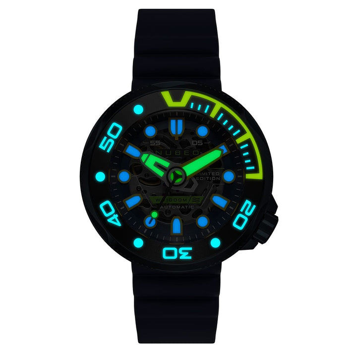 NUBEO Ventana Skeleton Automatic Limited Edition Cobalt Blue Dial Mens Watch with 100 ATM Navy Blue Leather Strap 8250836 2