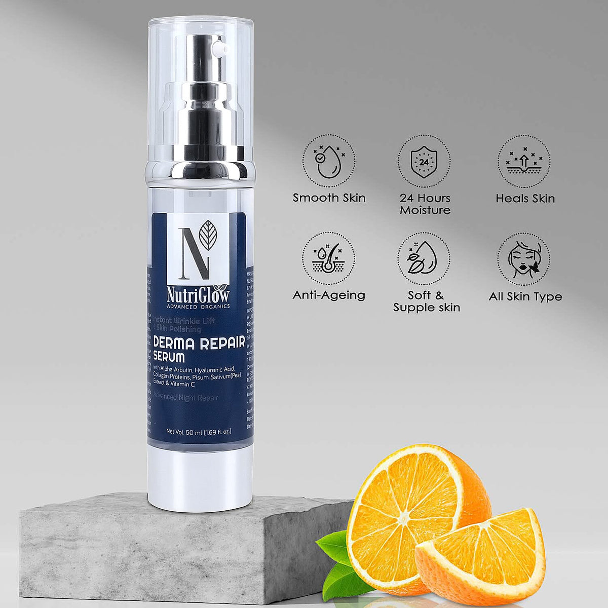 NUTRIGLOW - Derma Advanced Night Repair Face Serum - 50ml 7261143 3