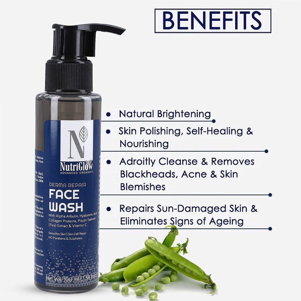 NUTRIGLOW Derma Advanced Organi Repair Face Wash - 100ml 7261158 5