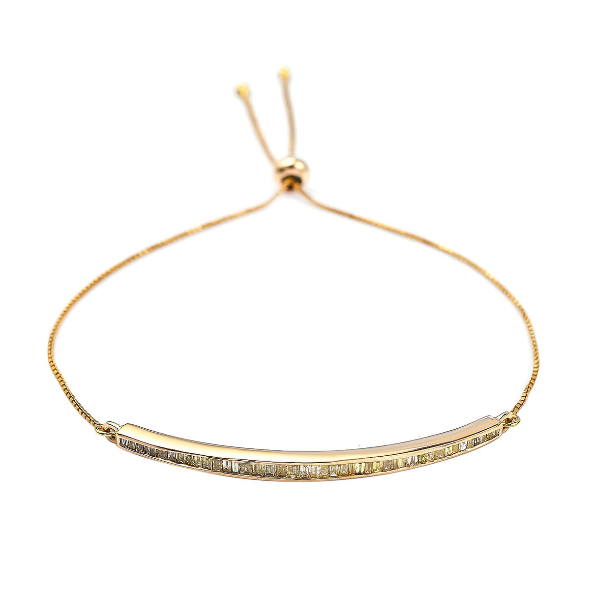 NY Close Out -10K Yellow Gold Natural Yellow Diamond Adjustable Bracelet (Size 6.5 to 9) 0.76 Ct. 7253985 0
