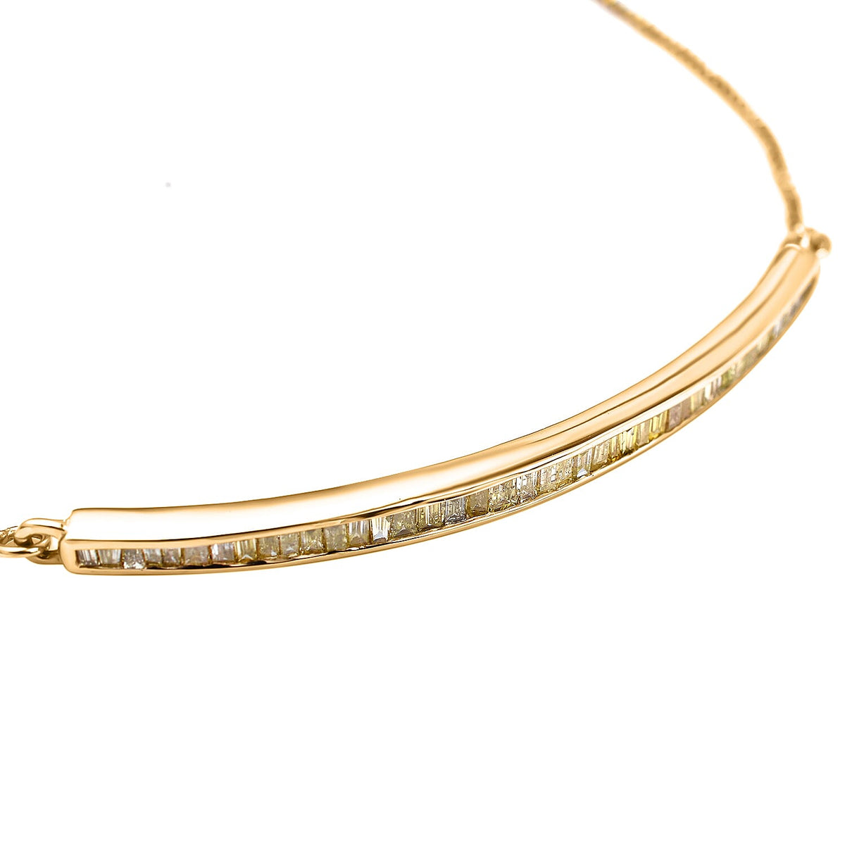 NY Close Out -10K Yellow Gold Natural Yellow Diamond Adjustable Bracelet (Size 6.5 to 9) 0.76 Ct. 7253985 2