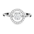 NY Close Out- Simulated Diamond Ring in Rhodium Overlay Sterling Silver