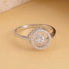 NY Close Out- Simulated Diamond Ring in Rhodium Overlay Sterling Silver