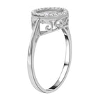 NY Close Out- Simulated Diamond Ring in Rhodium Overlay Sterling Silver