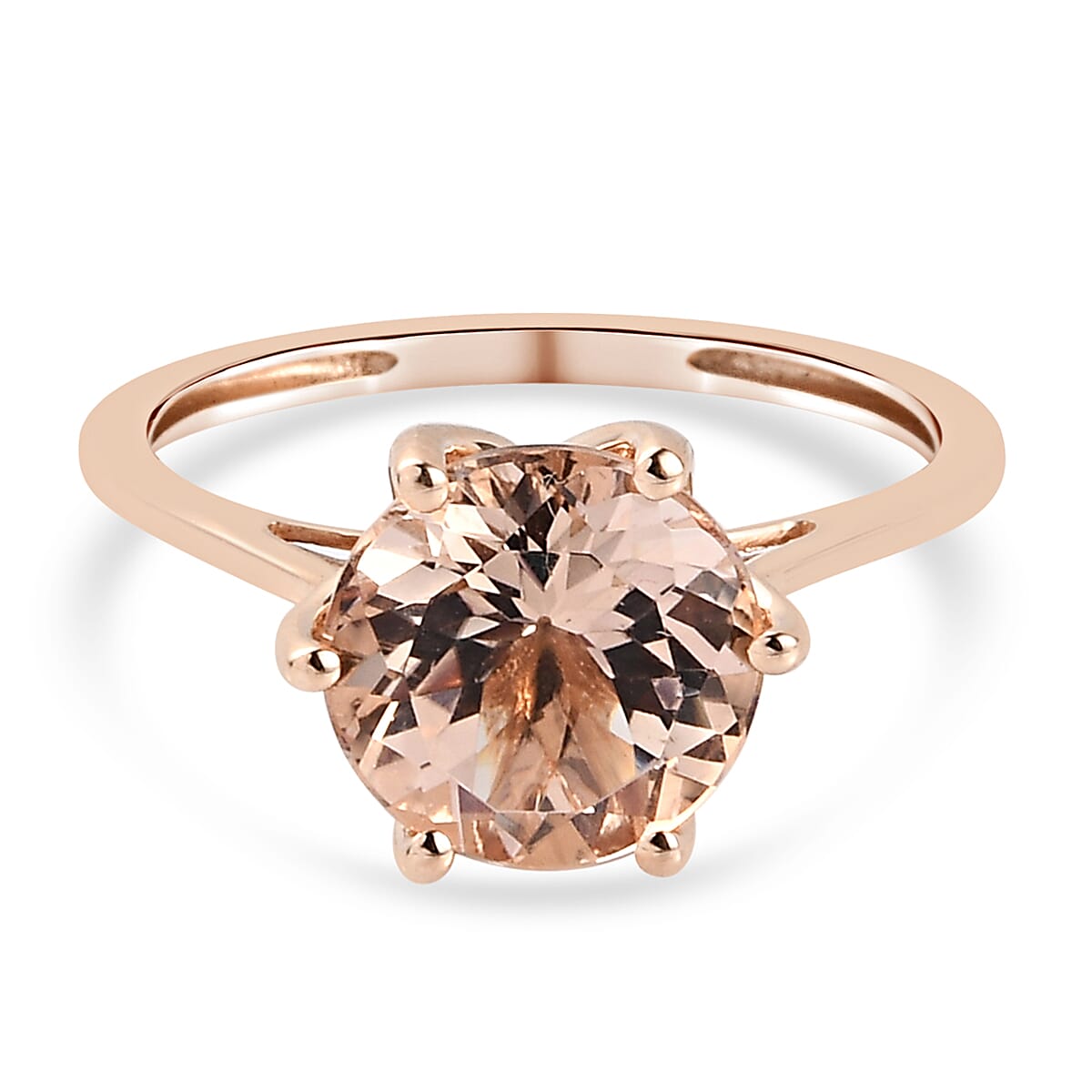 14K Rose Gold AAA Morganite Solitaire Ring 2.34 Ct. 7830420 0