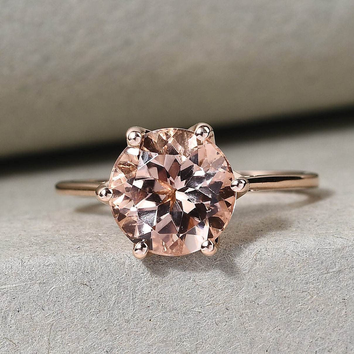 14K Rose Gold AAA Morganite Solitaire Ring 2.34 Ct. 7830420 2