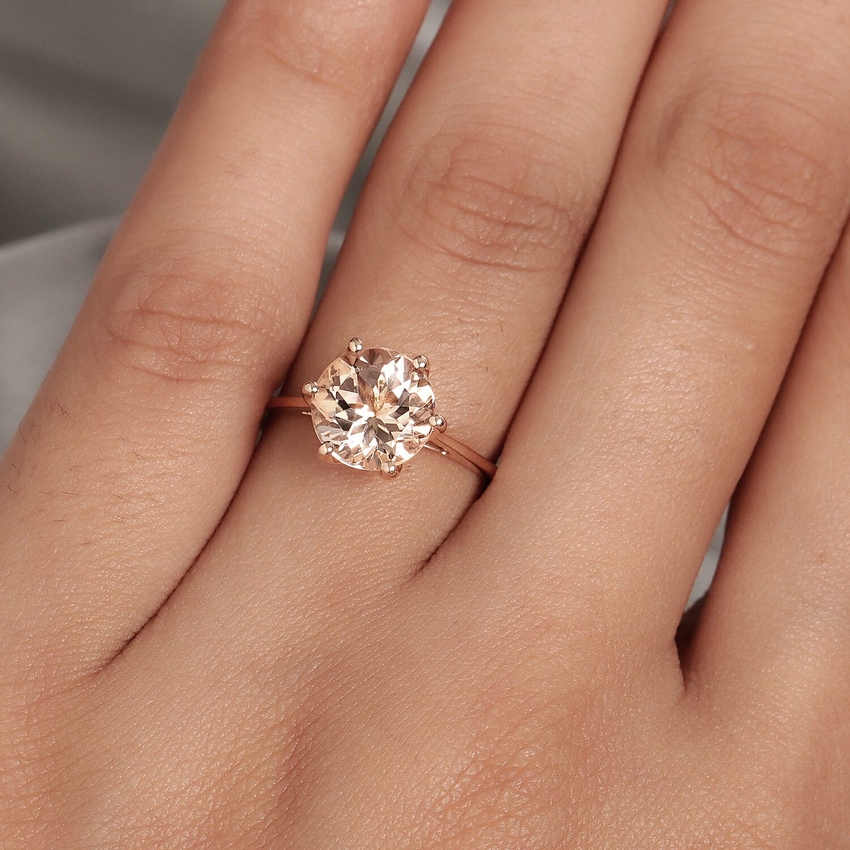 14K Rose Gold AAA Morganite Solitaire Ring 2.34 Ct. 7830420 3