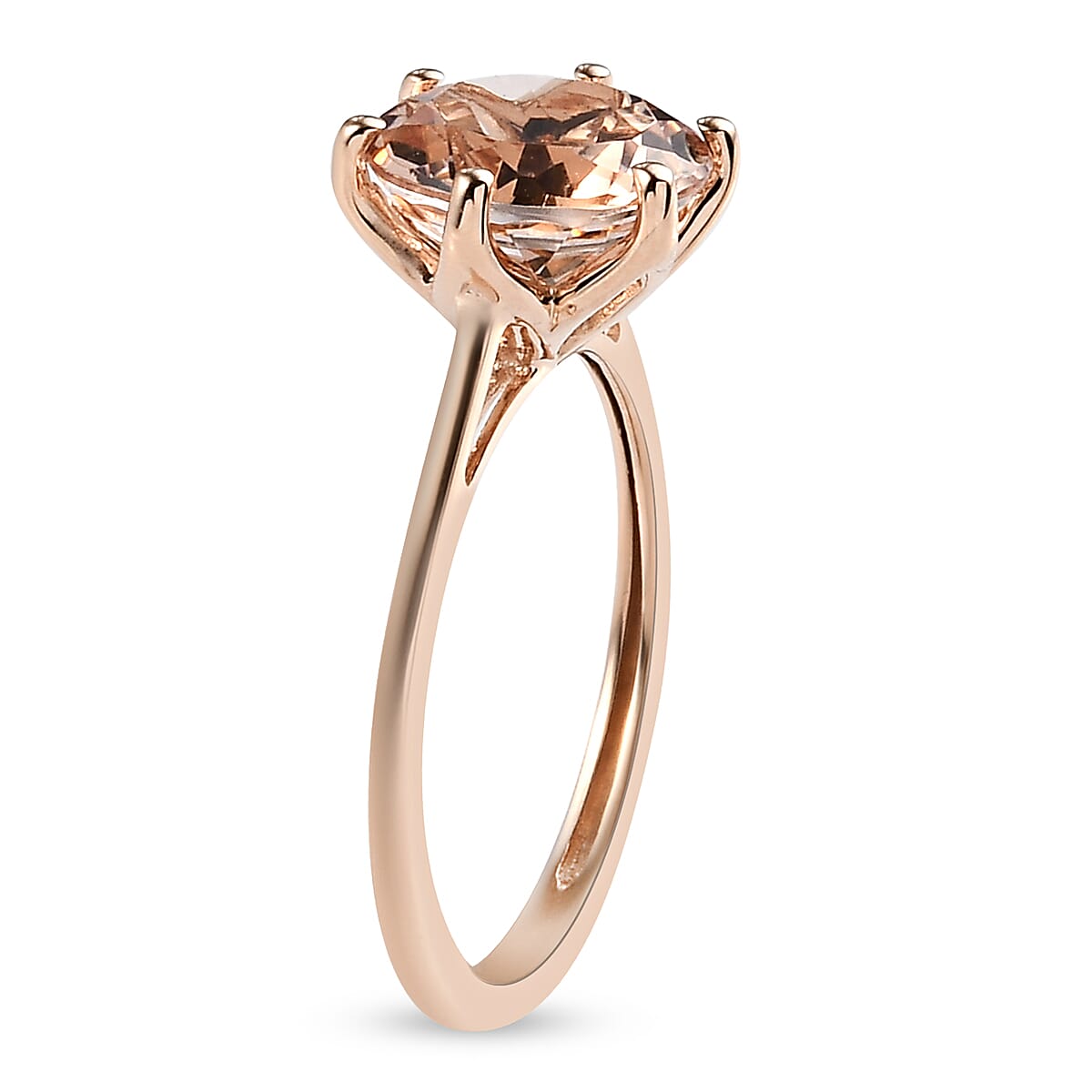 14K Rose Gold AAA Morganite Solitaire Ring 2.34 Ct. 7830420 4