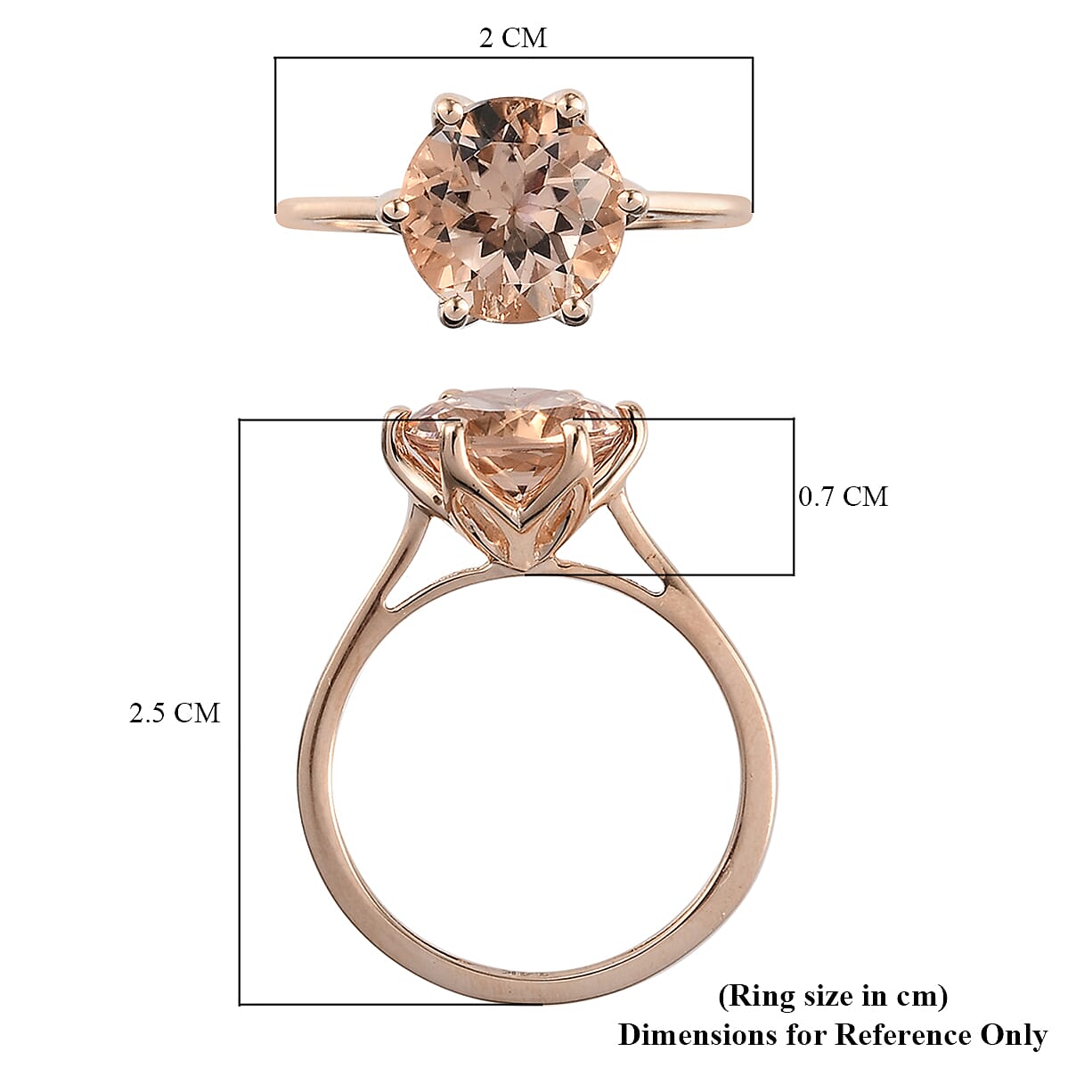 14K Rose Gold AAA Morganite Solitaire Ring 2.34 Ct. 7830420 6
