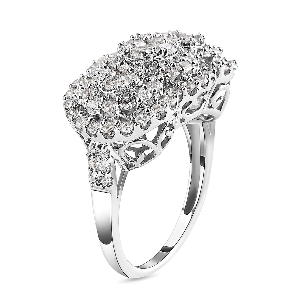 Close Out -14K White Gold Diamond (I1-I2-G-H) Ring 2.01 Ct, Gold Wt. 7.60 Gms.
