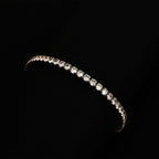 NY Close Out Deal- AAA Simulated Diamond Tennis Bracelet (Size - 7.5) in Yellow Gold Tone