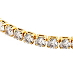NY Close Out Deal- AAA Simulated Diamond Tennis Bracelet (Size - 7.5) in Yellow Gold Tone